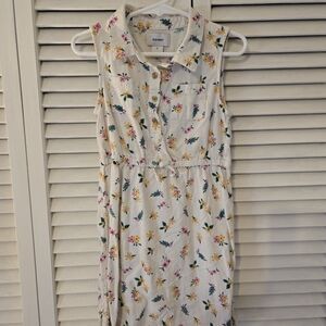Old Navy Floral Button-Up Dress - Cream and Multicolor